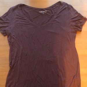 Mauve V Neck T Shirt